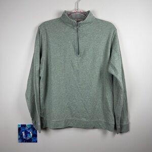 GenTeal Cotton Modal Green Quarter Zip Pullover Sweater Golf Preppy Mens Medium
